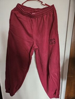 Mens Red Fila Sweatpants